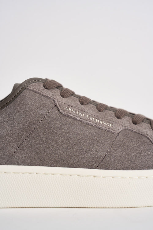 Sneakers uomo in suede grigio tortora - 2