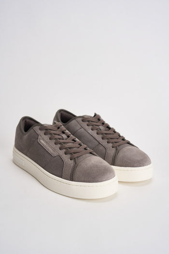 Sneakers uomo in suede grigio tortora - 3