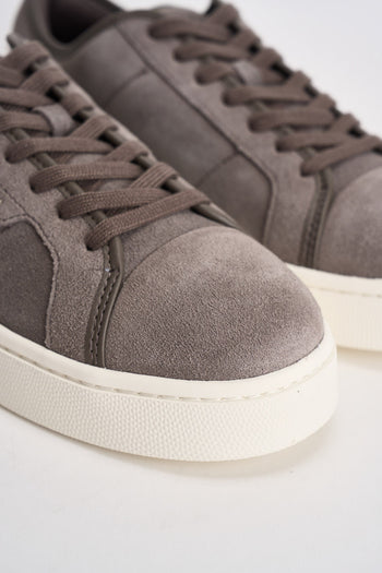 Sneakers uomo in suede grigio tortora - 4