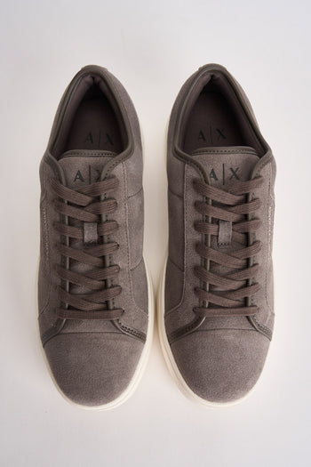 Sneakers uomo in suede grigio tortora - 5