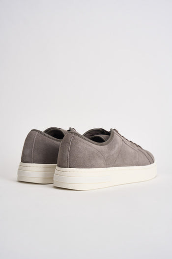 Sneakers uomo in suede grigio tortora - 6