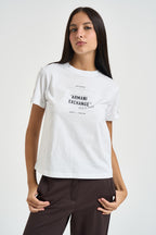 T-shirt donna con stampa bianca XW002734 AF23954U0002 ARMANI EXCHANGE 