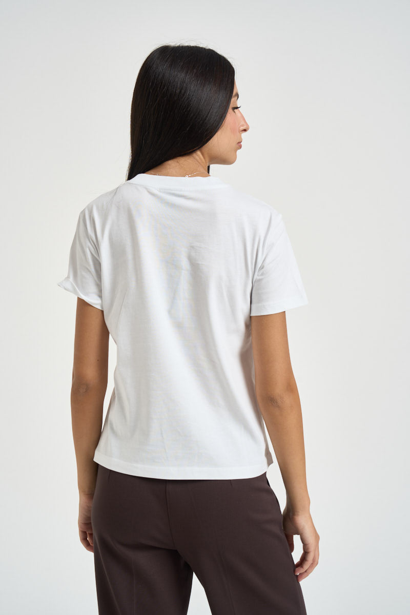 T-shirt donna con stampa bianca XW002734 AF23954U0002 ARMANI EXCHANGE 