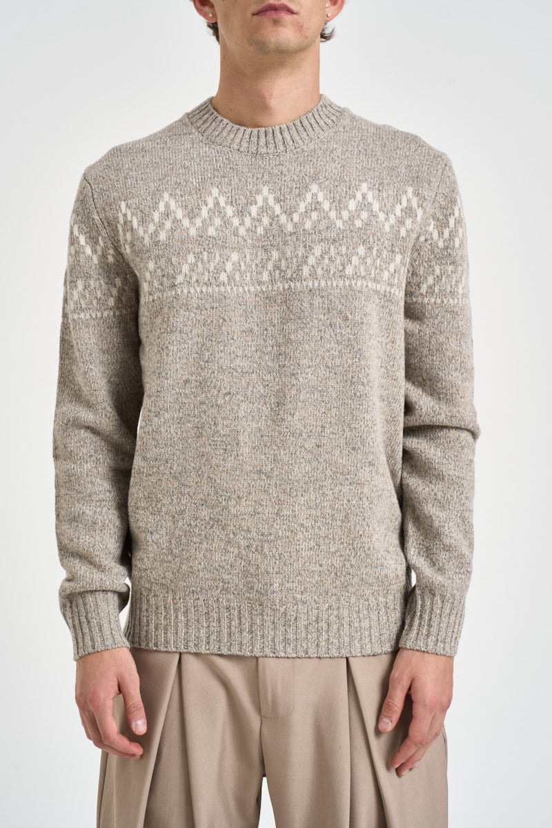 Maglione uomo girocollo beige mélange 465 EN02930 AT.P.CO 