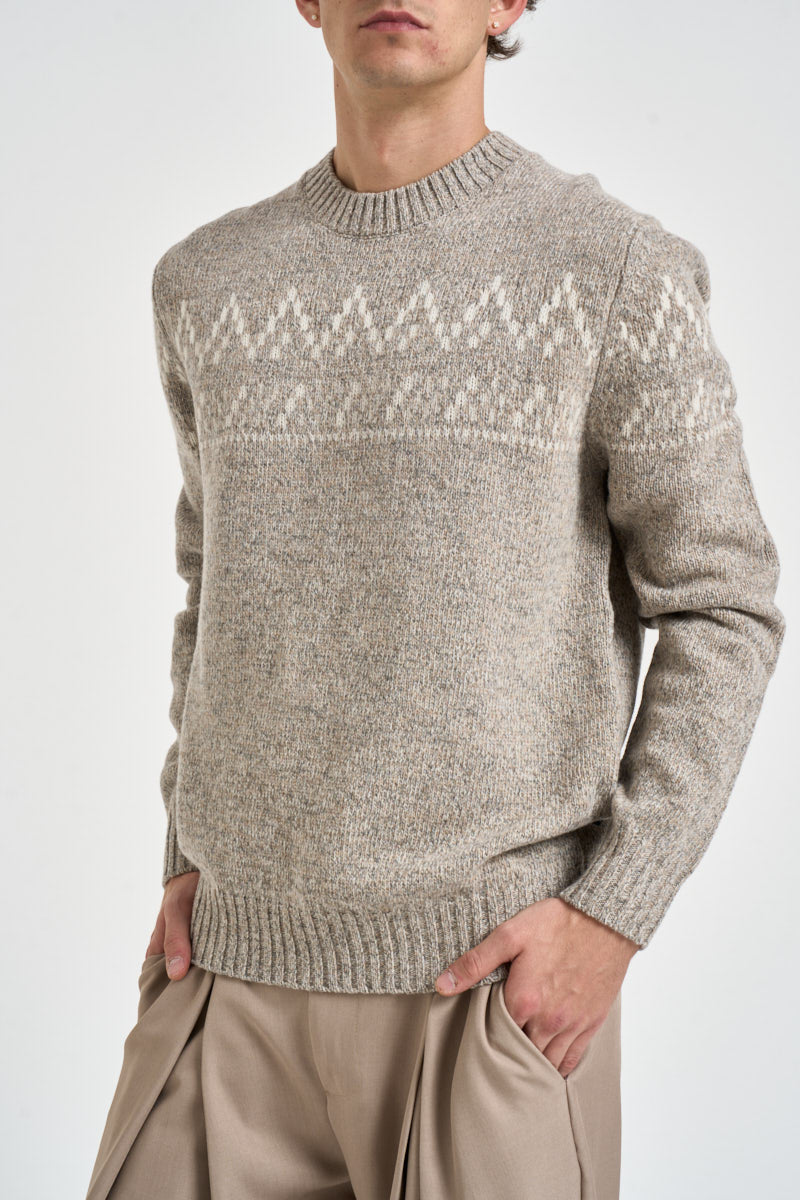 Maglione uomo girocollo beige mélange 465 EN02930 AT.P.CO 