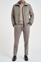 Bomber uomo Danny a spina di pesce beige DENNY JR25930 AT.P.CO 