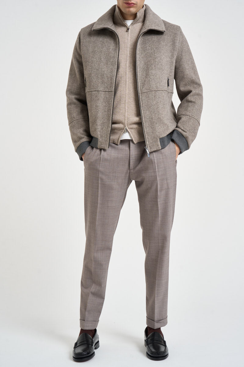 Bomber uomo Danny a spina di pesce beige DENNY JR25930 AT.P.CO 