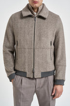 Bomber uomo Danny a spina di pesce beige DENNY JR25930 AT.P.CO 
