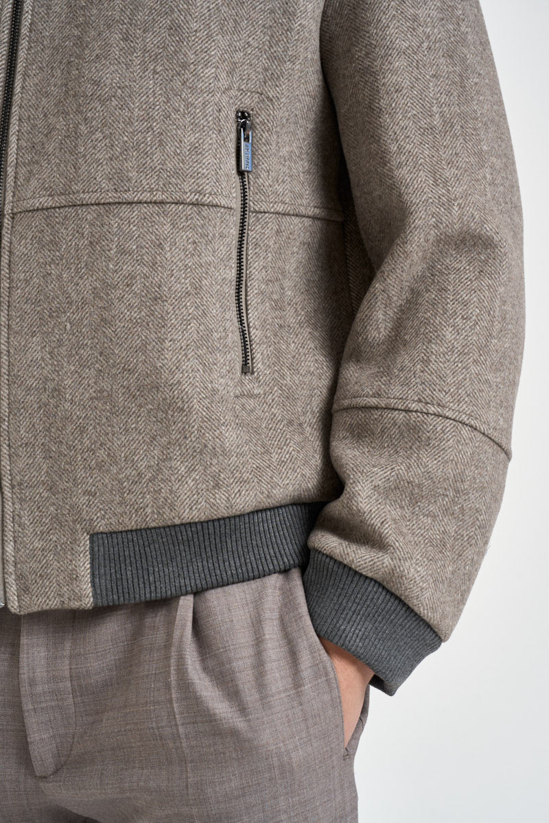Bomber uomo Danny a spina di pesce beige DENNY JR25930 AT.P.CO 