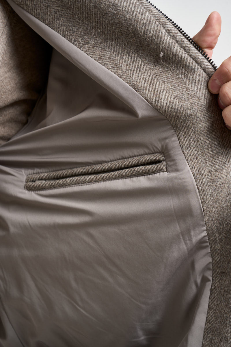 Bomber uomo Danny a spina di pesce beige DENNY JR25930 AT.P.CO 