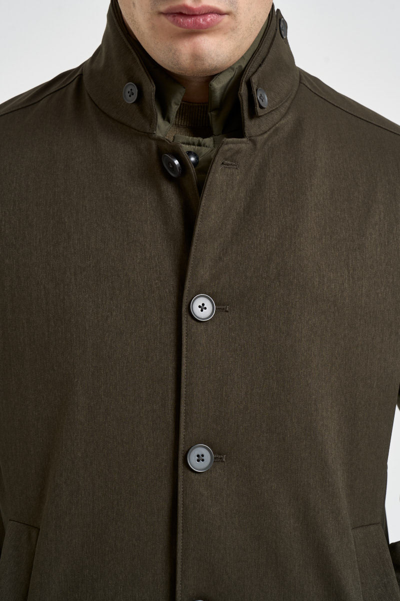 Giaccone uomo midi verde oliva scuro NINO PL060890 AT.P.CO 
