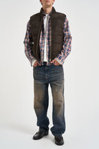 Gilet uomo imbottito in suede moro P12 SUEDE290 AT.P.CO 