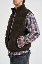 Gilet uomo imbottito in suede moro P12 SUEDE290 AT.P.CO 