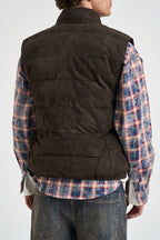 Gilet uomo imbottito in suede moro P12 SUEDE290 AT.P.CO 