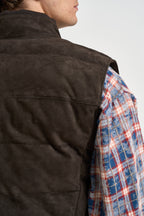 Gilet uomo imbottito in suede moro P12 SUEDE290 AT.P.CO 