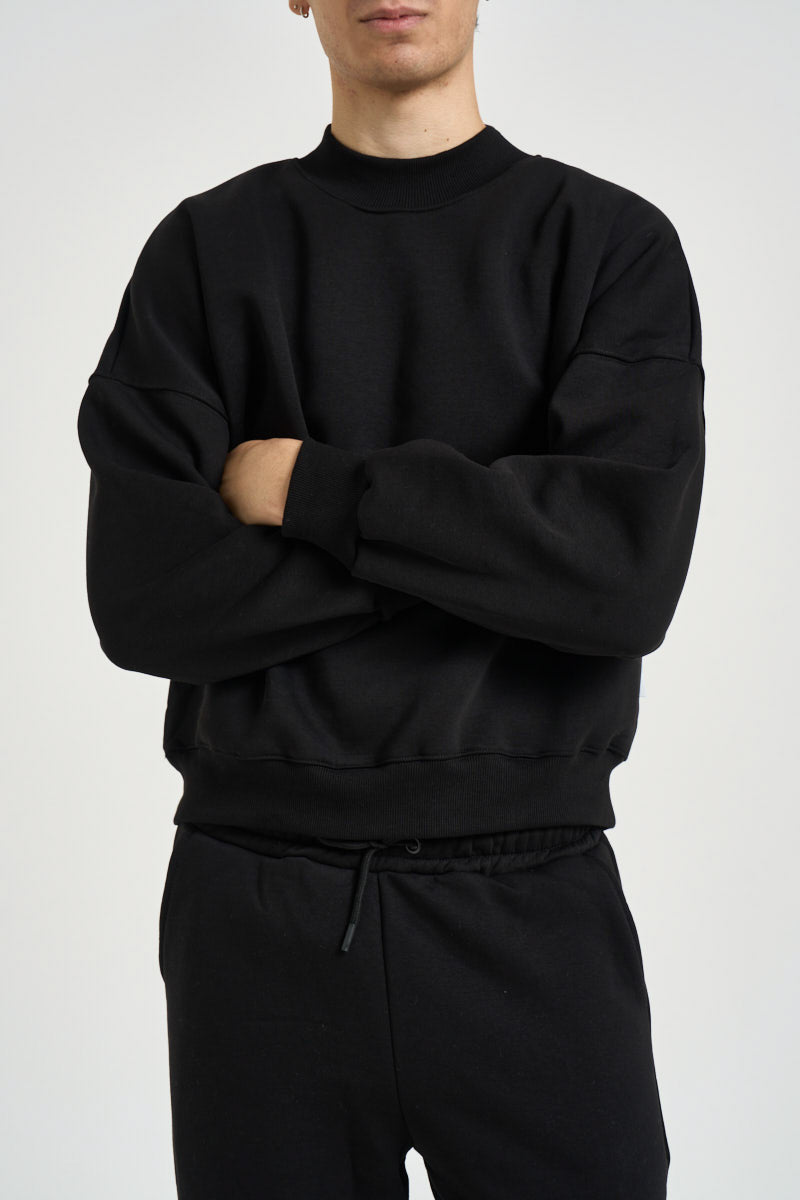 Felpa uomo girocollo nera 262073 01 BERNA 