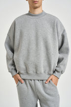 Felpa uomo girocollo grigio melange 262073 21 BERNA 