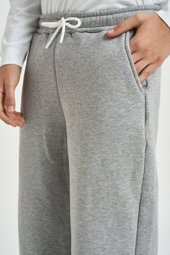 Pantalone uomo jogger grigio melange - 5