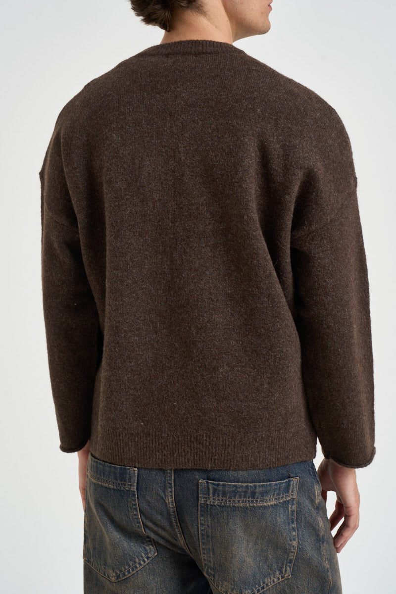 Maglia uomo girocollo marrone 262281 134 BERNA 