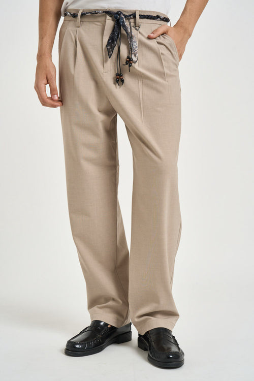 Pantalone uomo sartoriale beige - 1
