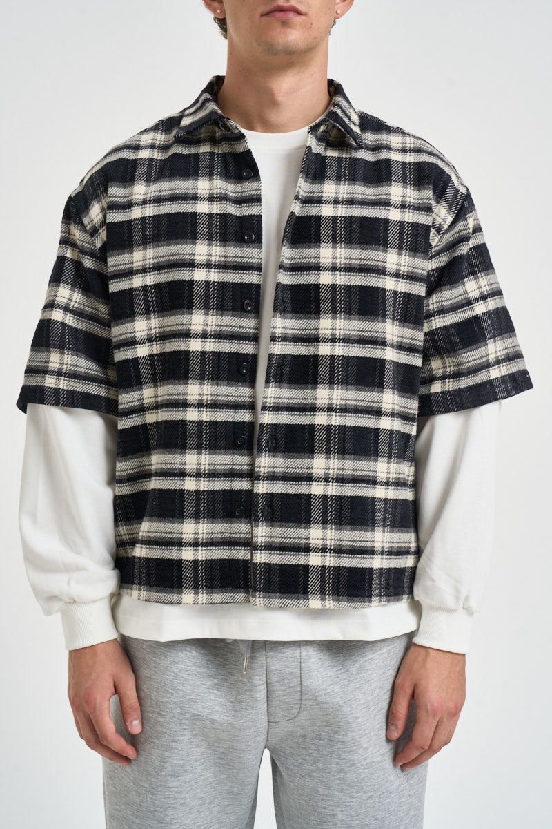 Camicia uomo cropped longslive a quadri multicolor 262371 30 BERNA 