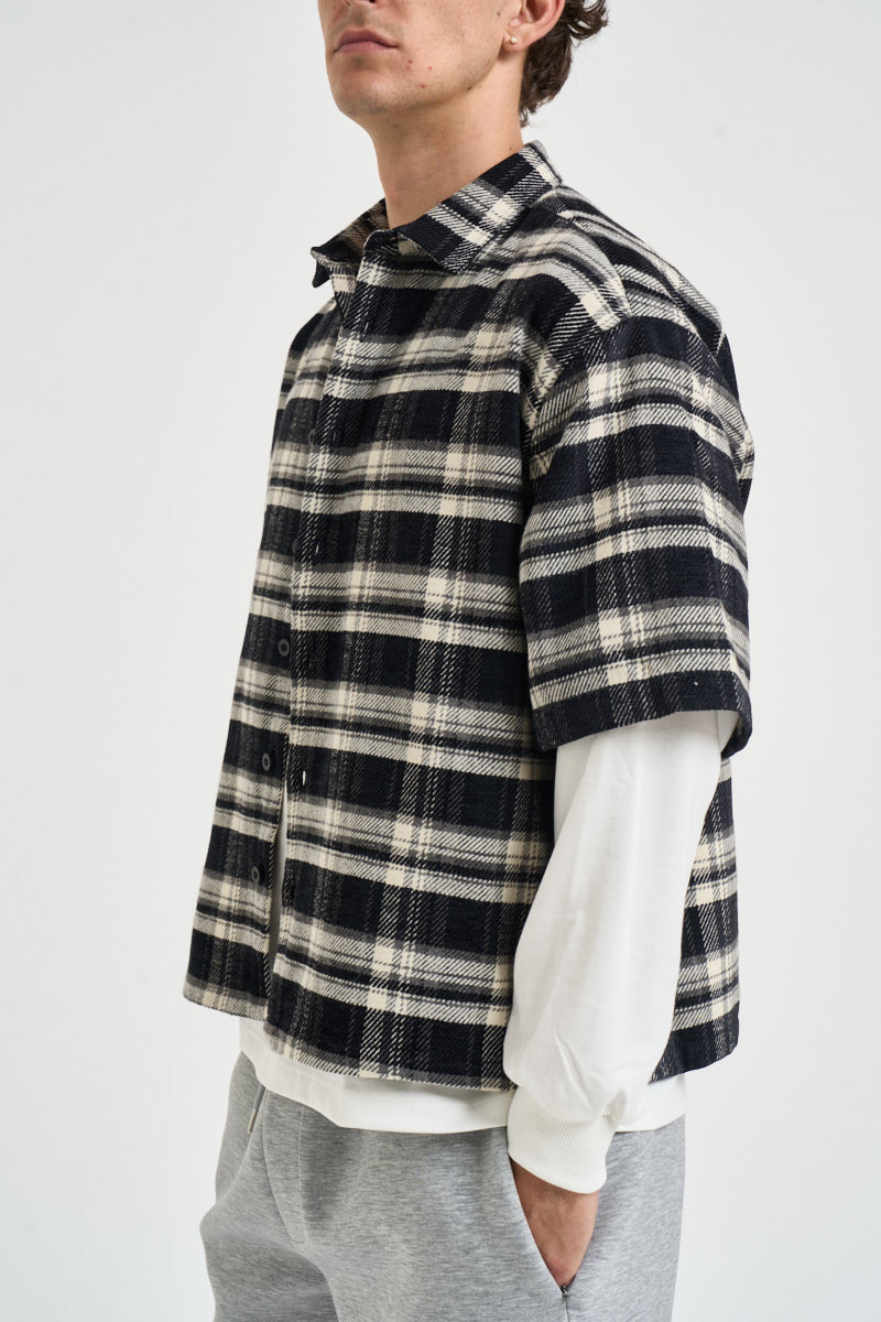 Camicia uomo cropped longslive a quadri multicolor 262371 30 BERNA 
