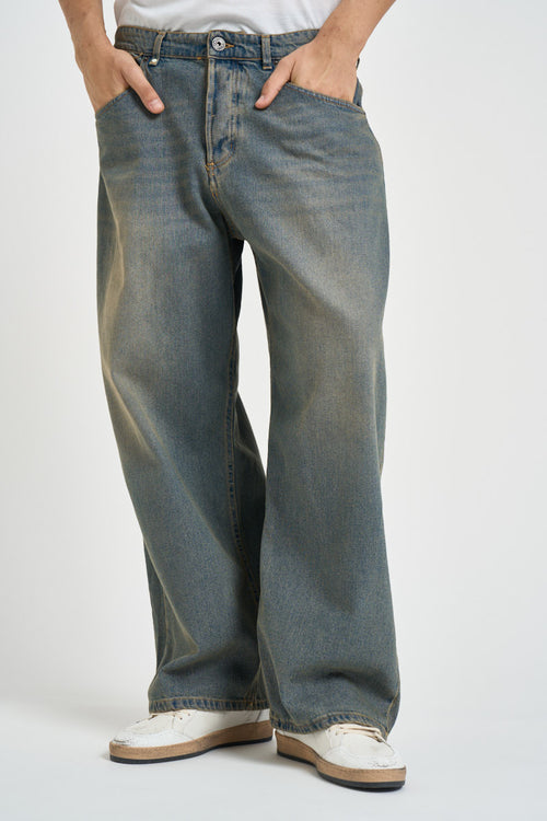 Jeans uomo denim lavaggio vintage celeste - 2