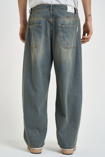 Jeans uomo denim lavaggio vintage celeste - 4