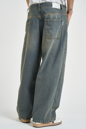 Jeans uomo denim lavaggio vintage celeste - 5
