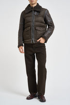 Giacca uomo maniche in eco pelle marrone 26WBLUC02239 382 BLAUER 