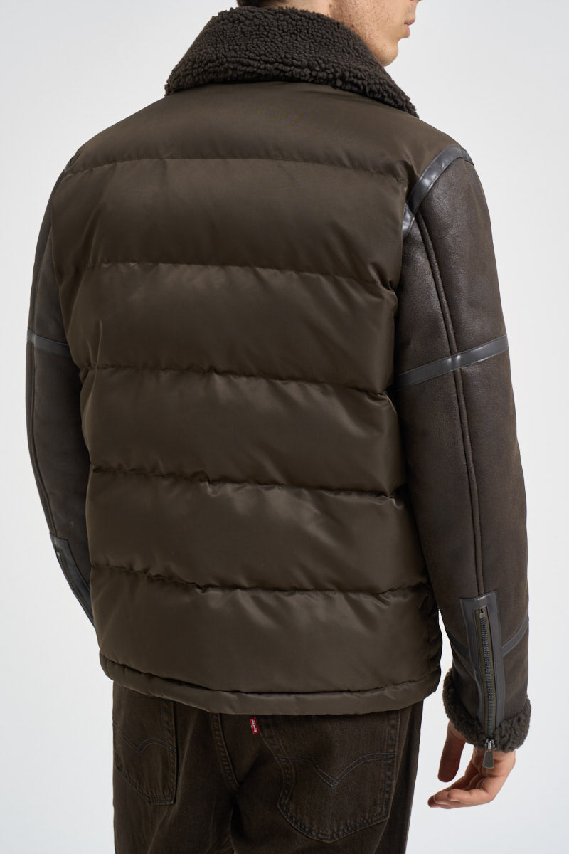 Giacca uomo maniche in eco pelle marrone 26WBLUC02239 382 BLAUER 