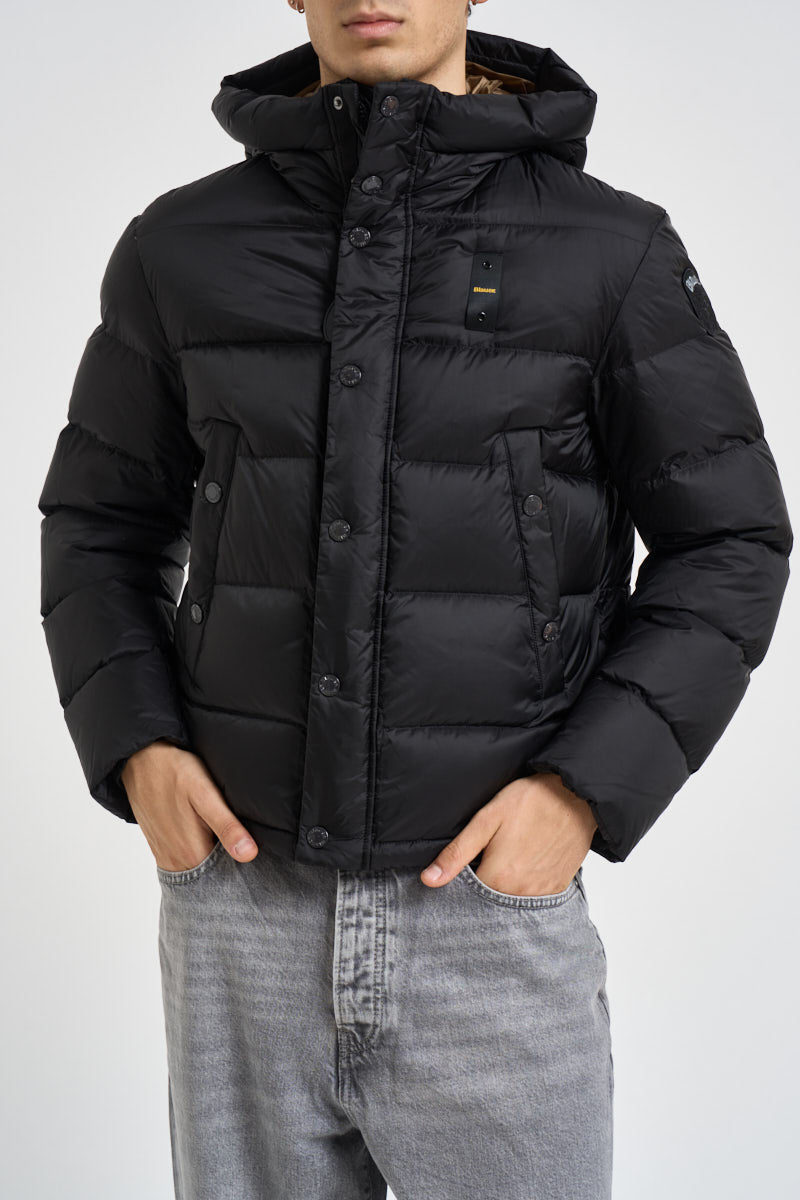 Piumino uomo con cappuccio nero 26WBLUC03025 999LT BLAUER 