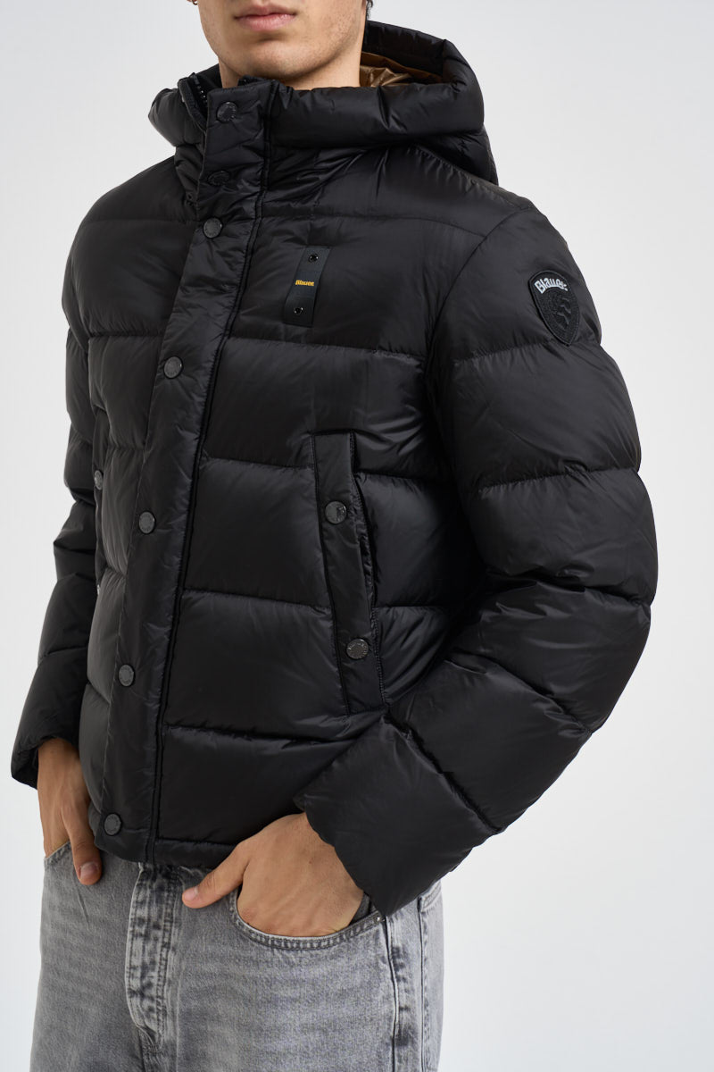 Piumino uomo con cappuccio nero 26WBLUC03025 999LT BLAUER 