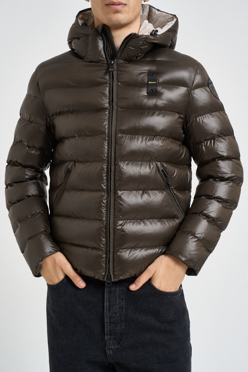 Piumino uomo semi-lucido marrone 26WBLUC2054 382EB BLAUER 