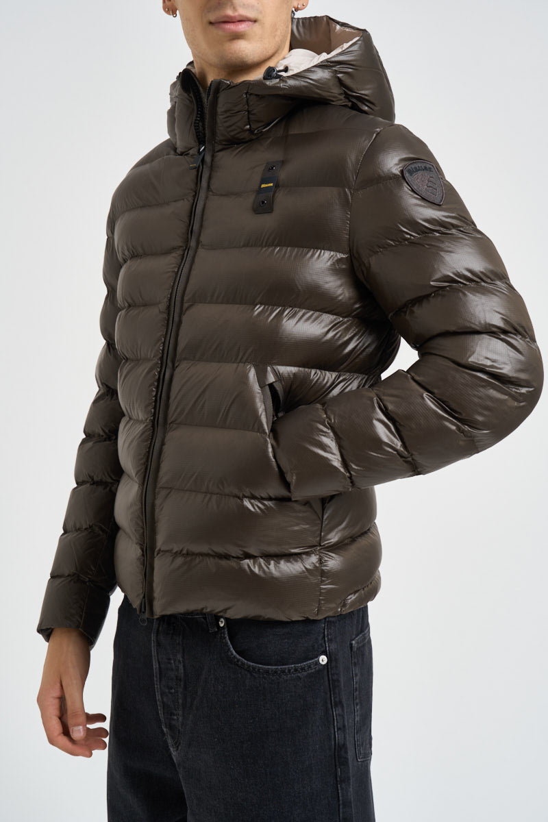 Piumino uomo semi-lucido marrone 26WBLUC2054 382EB BLAUER 