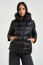 Piumino donna corto nero 6012ROMA DLC690 BOMBOOGIE 