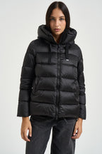 Piumino donna corto nero 6012ROMA DLC690 BOMBOOGIE 