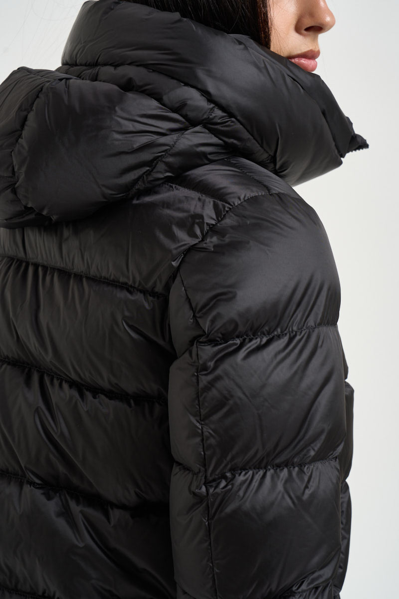 Piumino donna corto nero 6012ROMA DLC690 BOMBOOGIE 