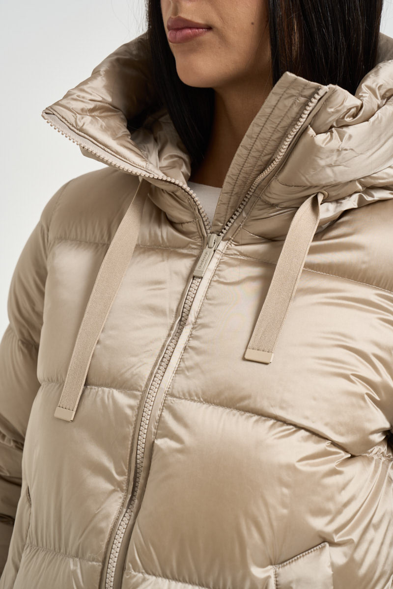 Piumino donna midi oro GENEVA6630 DLC6170 BOMBOOGIE 