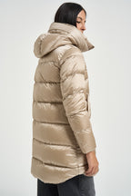 Piumino donna midi oro GENEVA6630 DLC6170 BOMBOOGIE 