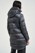 Piumino donna midi grigio GENEVA6630 DLC652 BOMBOOGIE 