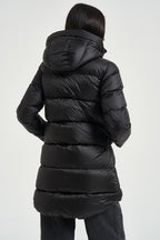 Piumino donna midi nero GENEVA6630 DLC690 BOMBOOGIE 