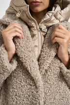 Cappotto donna effetto shearling beige ODESSA6570 SFC6170 BOMBOOGIE 
