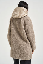 Cappotto donna effetto shearling beige ODESSA6570 SFC6170 BOMBOOGIE 