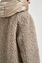 Cappotto donna effetto shearling beige ODESSA6570 SFC6170 BOMBOOGIE 