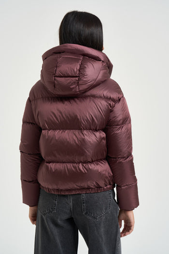 Piumino donna corto bordeaux - 4