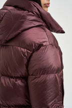 Piumino donna corto bordeaux RIGA8139 DLC6481 BOMBOOGIE 