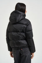 Piumino donna corto nero RIGA8139 DLC690 BOMBOOGIE 