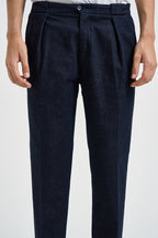 Jeans uomo con pinces in denim blu scuro BELLOJ 40019541 BRIGLIA 