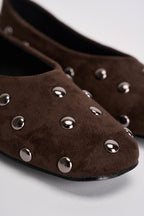 Ballerine donna con borchie in suede moro 3002 MORO CAFFÈ NERO 